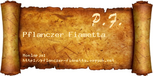 Pflanczer Fiametta névjegykártya